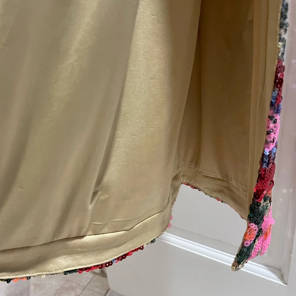 Unique Designer Floral Sequin Strapless Maxi - Picture 6 of 6